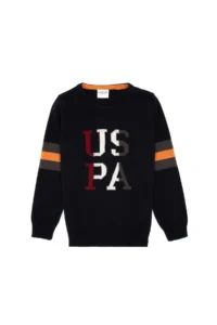 US Polo Assn. Boys' Navy Blue Crew Neck Sweater - Image 2