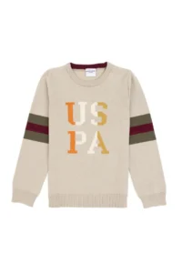 US Polo Assn. Boys' Stone Melanj Crew Neck Sweater - Image 2