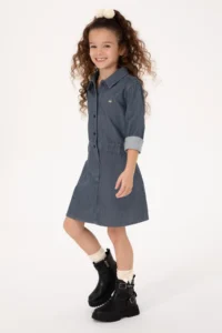 US Polo Assn. Girls' Black Weaving Dress - Image 2