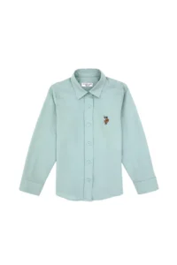 US Polo Assn. Girls' Mint Long Sleeve Basic Shirt - Image 5