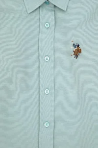 US Polo Assn. Girls' Mint Long Sleeve Basic Shirt - Image 7