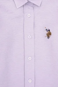 US Polo Assn. Girls' Lilac Long Sleeve Basic Shirt - Image 7