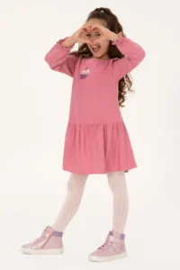 US Polo Assn. Girls' Pink Weaving Dress - Image 2