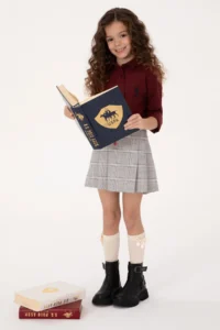 US Polo Assn. Girls' Burgundy Long Sleeve Basic Shirt - Image 2