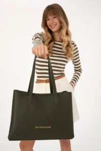 US Polo Assn. Women Khaki Tote Bag - Image 2