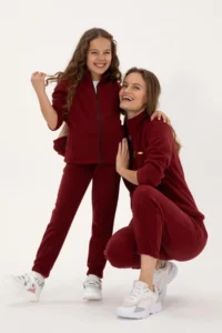 US Polo Assn. Girls' Burgundy Zippered Fleece Sweatshirt - Image 2