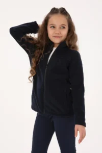 US Polo Assn. Girls' Light Navy Zippered Fleece Sweatshirt