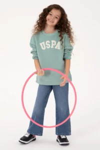 US Polo Assn. Girls' Mint Crew Neck Fleece Sweatshirt - Image 2
