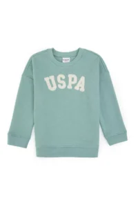 US Polo Assn. Girls' Mint Crew Neck Fleece Sweatshirt - Image 4