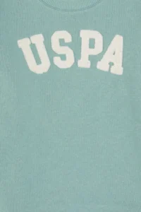 US Polo Assn. Girls' Mint Crew Neck Fleece Sweatshirt - Image 7