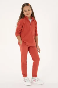 US Polo Assn. Girls' Dusty Rose Fleece Half Zippered Sweatshirt - Image 4