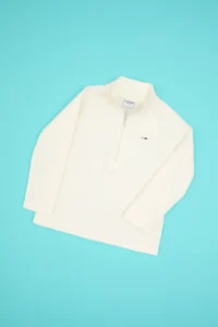 US Polo Assn. Girls' Cream Fleece Half Zippered Sweatshirt - Image 3