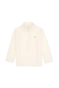 US Polo Assn. Girls' Cream Fleece Half Zippered Sweatshirt - Image 4