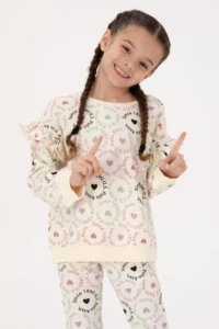 US Polo Assn. Girls' Cream Crew Neck Sweatshirt