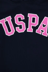 US Polo Assn. Girls' Navy Blue Fleece Hooded Sweatshirt - Image 6