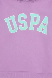 US Polo Assn. Girls' Lilac Fleece Hooded Sweatshirt - Image 7