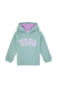 US Polo Assn. Girls' Fleece Hooded Mint Sweatshirt - Image 3