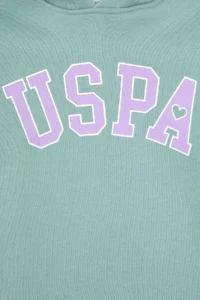 US Polo Assn. Girls' Fleece Hooded Mint Sweatshirt - Image 6