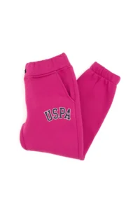 US Polo Assn. Girls' Pink Fleece Jogger Sweatpants - Image 3