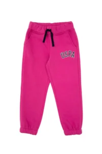 US Polo Assn. Girls' Pink Fleece Jogger Sweatpants - Image 4