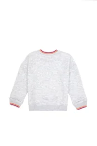 US Polo Assn. Girls' Light Gray Melanj Sweatshirt - Image 3