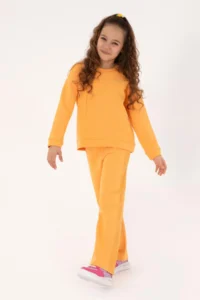 US Polo Assn. Girls' Orange striped Sweatpants - Image 2