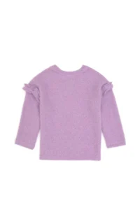 US Polo Assn. Girls' Lilac Sleeves Frilly Crew Neck Sweatshirt - Image 4