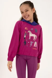 US Polo Assn. Girls' Fuchsia Hooded Sweatshirt - Image 2
