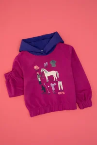 US Polo Assn. Girls' Fuchsia Hooded Sweatshirt - Image 3