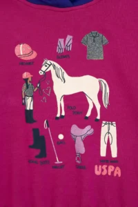 US Polo Assn. Girls' Fuchsia Hooded Sweatshirt - Image 6