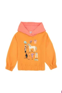 US Polo Assn. Girls' Orange Hooded Sweatshirt - Image 4