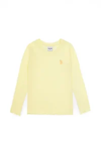 US Polo Assn. Girls' Yellow Crew Neck Basic Sweatshirt - Image 4