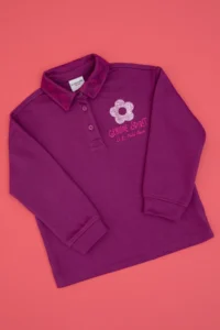 US Polo Assn. Girls' Violet Polo Shirt Collar Sweatshirt - Image 3