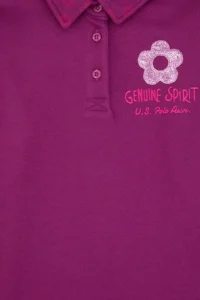 US Polo Assn. Girls' Violet Polo Shirt Collar Sweatshirt - Image 6