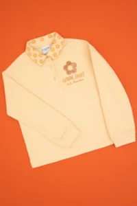 US Polo Assn. Girls' Pink Polo Shirt Collar Sweatshirt - Image 3