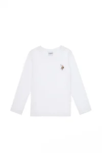 US Polo Assn. Girls' White Crew Neck Basic Sweatshirt - Image 4