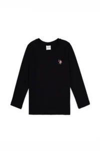 US Polo Assn. Girls' Black Crew Neck Basic Sweatshirt - Image 5