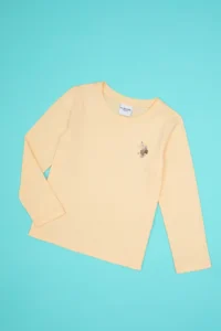 US Polo Assn. Girls' Yellow Crew Neck Basic Sweatshirt - Image 3