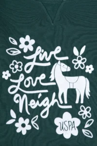 US Polo Assn. Girls' Dark Green Crew Neck Sweatshirt - Image 5