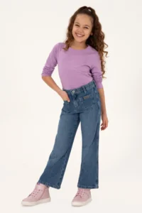 US Polo Assn. Girls' Lilac Crew Neck Basic Sweatshirt - Image 2
