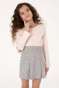 US Polo Assn. Girls' Light Pink Crew Neck Basic Sweatshirt
