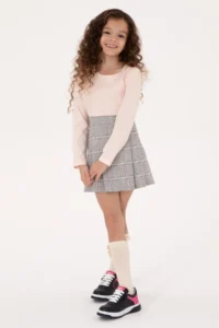 US Polo Assn. Girls' Light Pink Crew Neck Basic Sweatshirt - Image 2