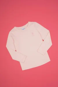 US Polo Assn. Girls' Light Pink Crew Neck Basic Sweatshirt - Image 3