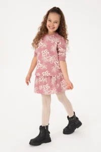 US Polo Assn. Girls' Orchid Floral Patterned Crew Neck Sweatshirt - Image 2