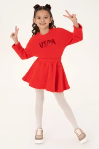 US Polo Assn. Girls' Red Knitting Skirt - Image 2