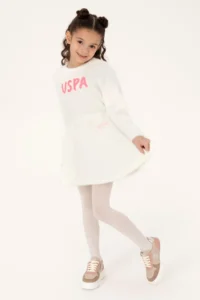 US Polo Assn. Girls' Cream Knitting Skirt