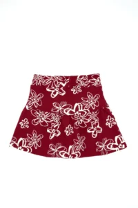 US Polo Assn. Girls' Dark Raspberry Floral Patterned Knitting Skirt - Image 4