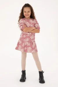 US Polo Assn. Girls' Orchid Floral Patterned Knitting Skirt