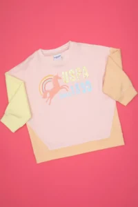 US Polo Assn. Girls' Light Pink Crew Neck Sweatshirt - Image 3