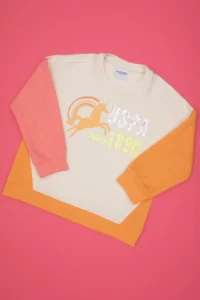 US Polo Assn. Girls' Orange Crew Neck Sweatshirt - Image 3